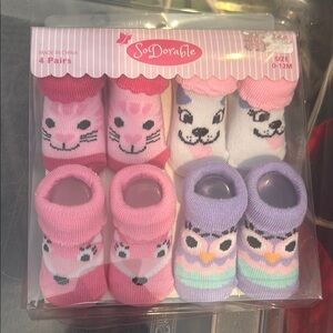 4 pairs of baby socks